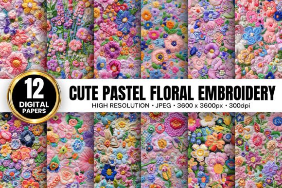 Cute Pastel Flowers Embroidery Patterns Review