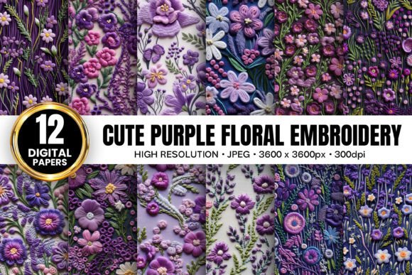 Cute Purple Flowers Embroidery Patterns Review