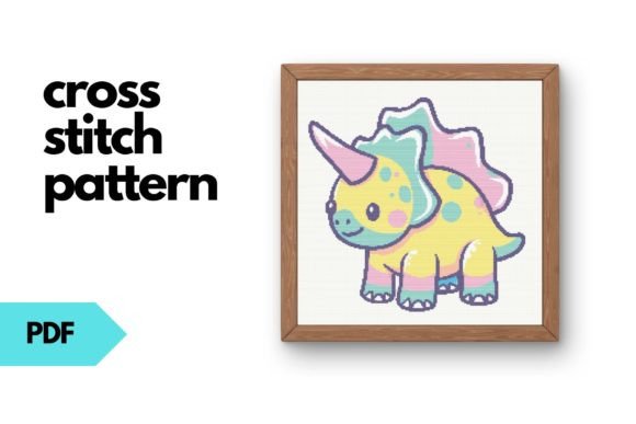 Cute Triceratops Cross Stitch Pattern Review