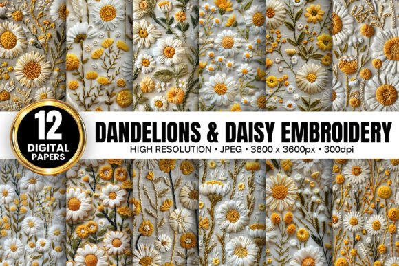 Dandelions Daisy Flowers Embroidery: A Designer Review