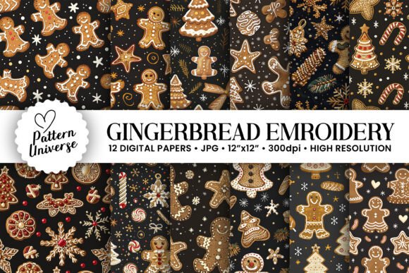 Gingerbread Embroidery Seamless Patterns Review