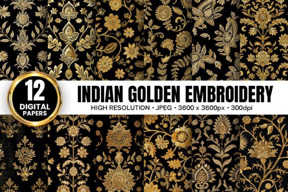 Gold Black Indian Embroidery Patterns Review