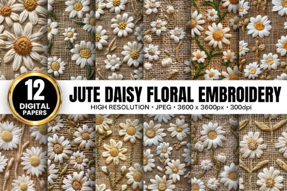 Jute Daisy Flowers Embroidery Patterns Review