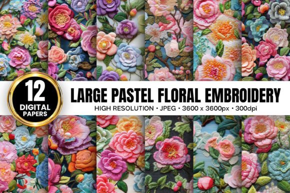 Large Pastel Floral Embroidery Patterns Review