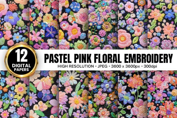 Pastel Pink Floral Embroidery Patterns Review