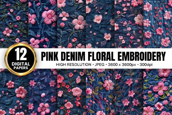 Pink Denim Flowers: A Holiday Embroidery Review
