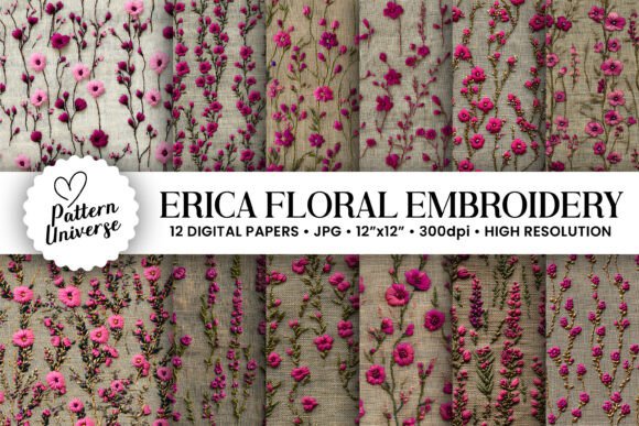 Pink Erica Flower Embroidery Patterns Review
