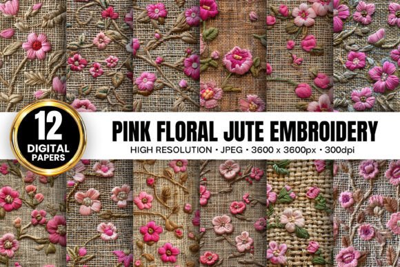 Pink Floral Jute Embroidery Patterns Review