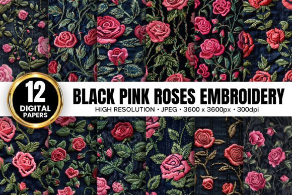 Pink Rose Flowers Embroidery Patterns Review