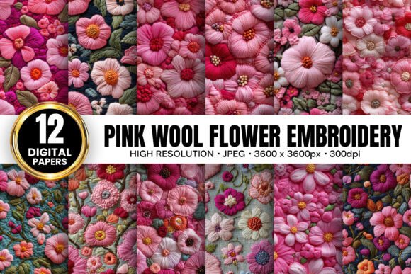 Pink Wool Flowers Embroidery Patterns Review
