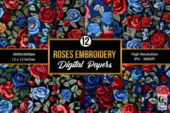 Red and Blue Rose Embroidery Patterns Review