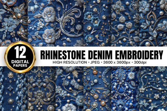 Silver Rhinestone Denim Embroidery Paper Review